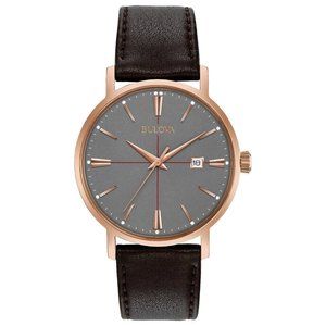 Limited Edition Bulova 39mm Rose Gold Leather Band Watch!!